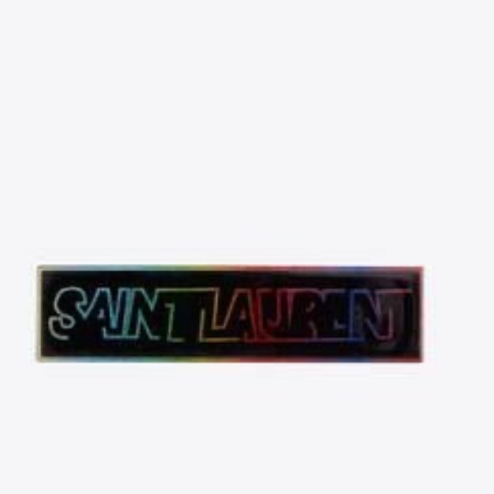 New in box Saint Laurent Logo/ Rainbow Pin